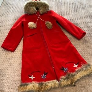Vintage Red Yukon Parka, Size 14